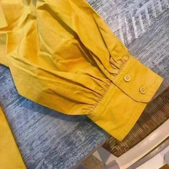 NWT CLEO FASHION POPLIN SHIRT, Mustard - Picture 14 of 15